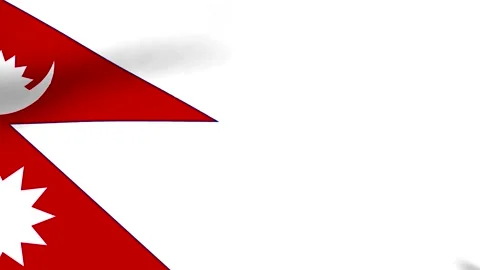 Waving flag of Nepal featuring the unique nonquadrilateral shape with white.. 動画素材 346546080