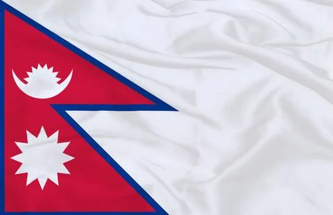 Waving Flag of Nepal Stock Illustration