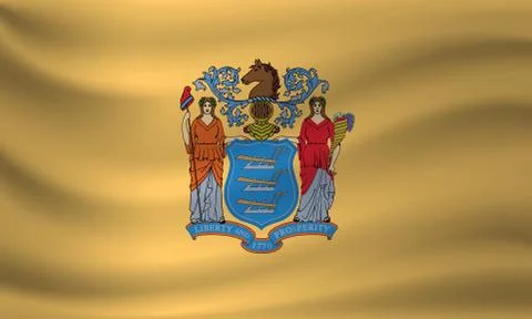 Waving flag of New Jersey. Vector illustration Stock-Illustration