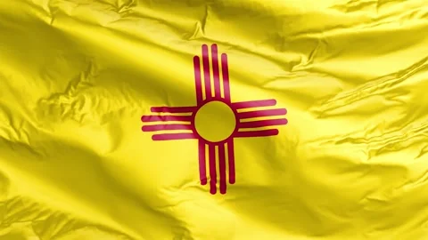 Waving flag of New Mexico State, NM, USA. 4K Loop Stock Footage 260525569