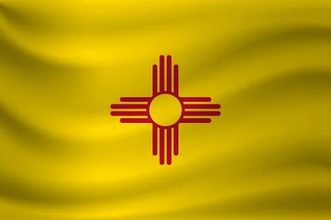 Waving flag of New Mexico. Vector illustration 스톡 일러스트
