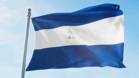 Waving Flag Of Nicaragua Loop Stock Footage 127566967