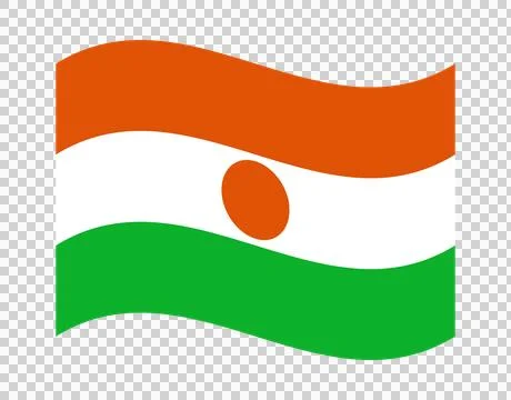 Waving flag of Niger with transparent background isolated vector illustration Stock Illustration