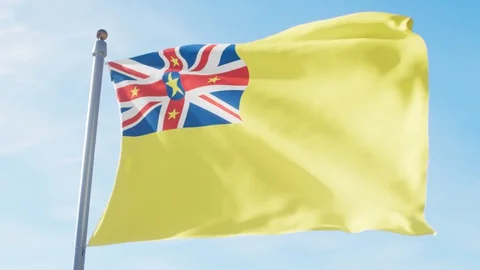 Waving Flag Of Niue Loop Stock Footage 127577852