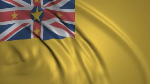 Waving Flag of Niue in the Wind Stock Footage 98455698