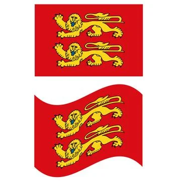 Waving flag of Normandy. Normandy flag on white background. Normandy Flag. Stock Illustration