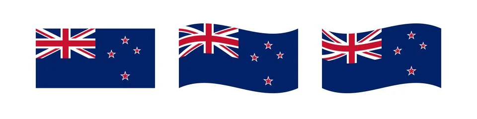 Waving flag of NZ clip art Illustrazione stock