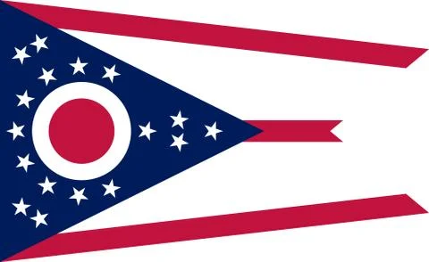 Waving flag of Ohio. Vector illustration Illustrazione stock