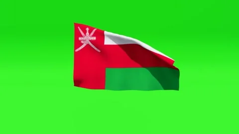 Waving Flag of Oman on Green Screen Background Stock Footage 331049319