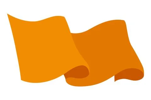 Waving flag. Orange flag template on white background. National flags waving Illustrazione stock