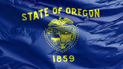 Waving flag of Oregon State, OR, USA. 4K Loop Stock Footage 260525642