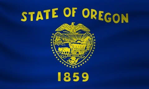 Waving flag of Oregon. Vector illustration Illustrazione stock