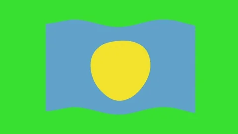 Waving Flag of Palau Animation for Pacific Island Events. Stock Footage 325763525