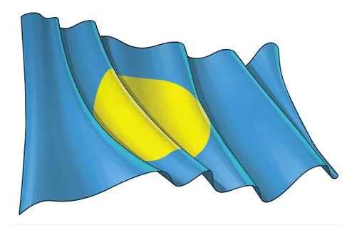 Waving Flag of Palau Stock Illustration