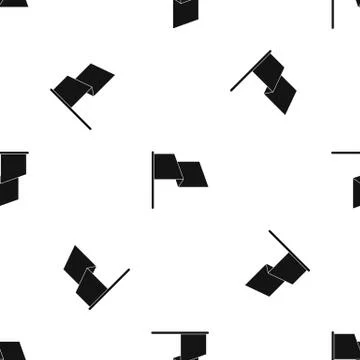 Waving flag pattern seamless black Illustrazione stock
