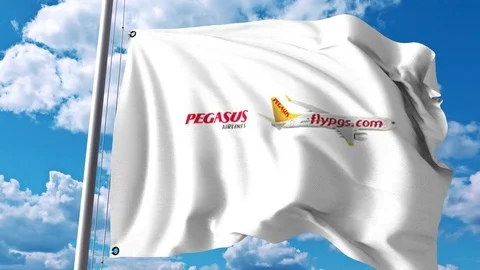 Waving flag with Pegasus Airlines Stock Video Pond5 - Main Image