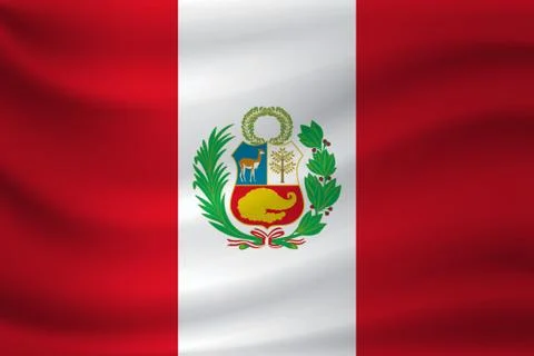 Waving flag of Peru. Vector illustration Illustrazione stock