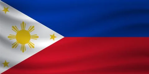 Waving flag of Philippines. Vector illustration Stock Illustration