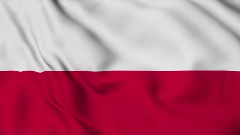 Waving flag of Poland loop animation. Video stock 167210377