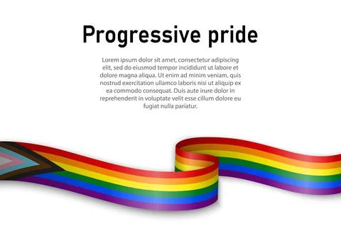 Waving flag of Progressive pride on white background. イラスト素材