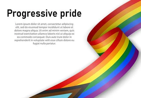 Waving flag of Progressive pride on white background. イラスト素材