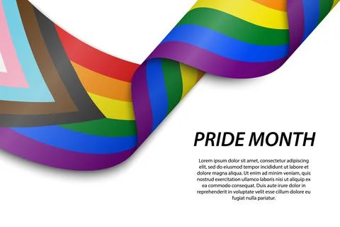 Waving flag of Progressive pride on white background. Stock Illustration