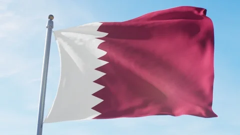 Waving Flag Of Qatar Loop Stock Footage 127399856