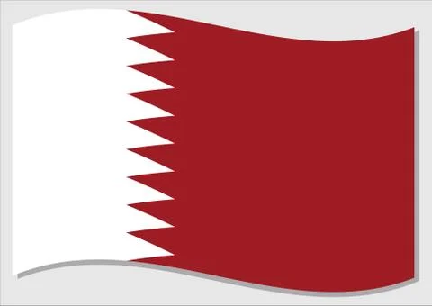 Waving flag of Qatar vector graphic. Waving Qatari flag illustration. Qatar c Stock Illustration