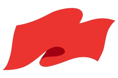 Waving flag. Red flag template on white background. National flag waving symbol Stock Illustration