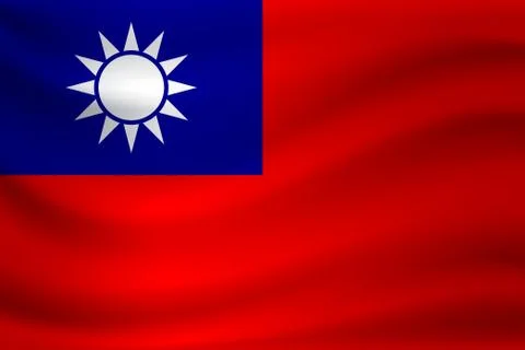 Waving flag of Republic of China. Vector illustration Stock-Illustration