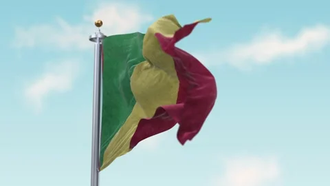 Waving Flag of Republic of the Congo Stock Footage 151001396