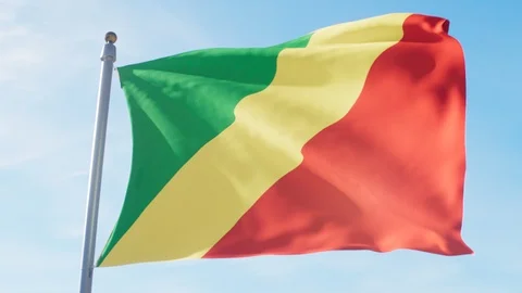 Waving Flag Of The Republic of Congo Loop Stock Footage 127568856