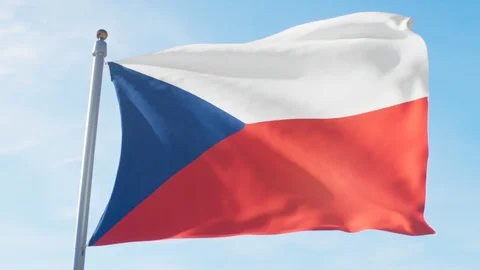 Waving Flag Of The Republic of Czech Loop Stock Footage 127565935