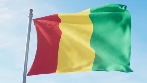 Waving Flag Of Republic of Guinea Loop Stock Footage 127575931