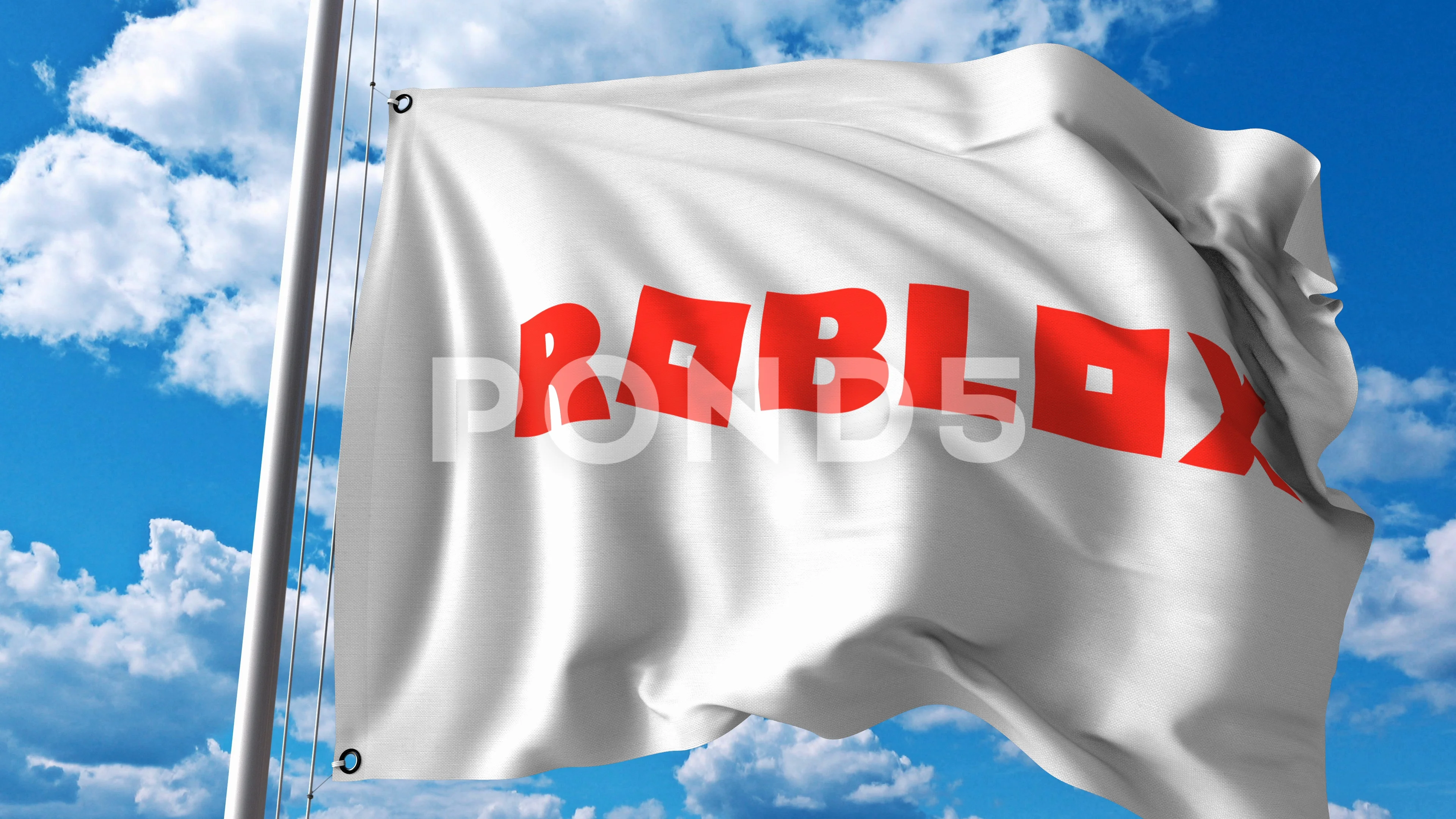 Waving Flag With Roblox Logo 4k Editori Stock Video Pond5 - id number for roblox music wavin flag