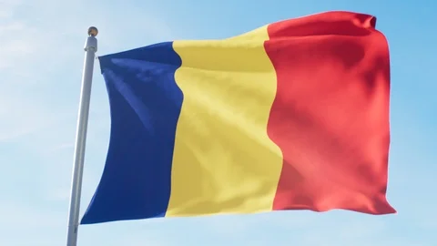 Waving Flag Of Romania Loop Stock Footage 127476895