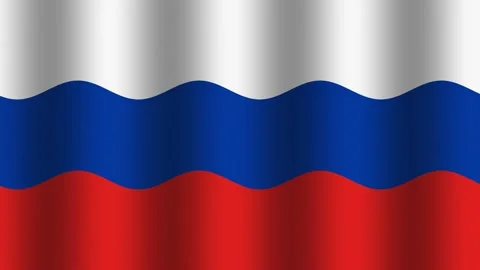 Waving flag with Russian colors displayed in motion Stock Footage 338177288