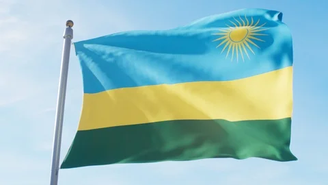 Waving Flag Of Rwanda Loop Stock Footage 127400548