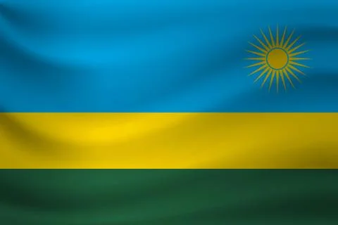 Waving flag of Rwanda. Vector illustration Stock Illustration