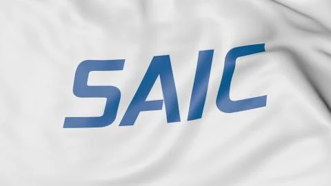 Waving flag with Saic logo. Editorial 3D rendering イラスト素材