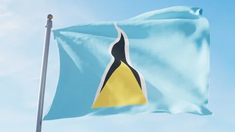 Waving Flag Of Saint Lucia Loop Stock Footage 127317913