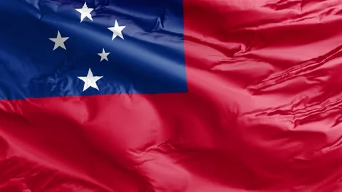 Waving flag of Samoa State. Loop Stock Footage 232725198