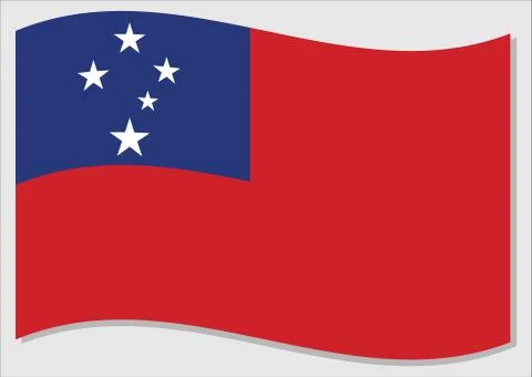 Waving flag of Samoa vector graphic. Waving Samoan flag illustration. Samoa c Stock-Illustration