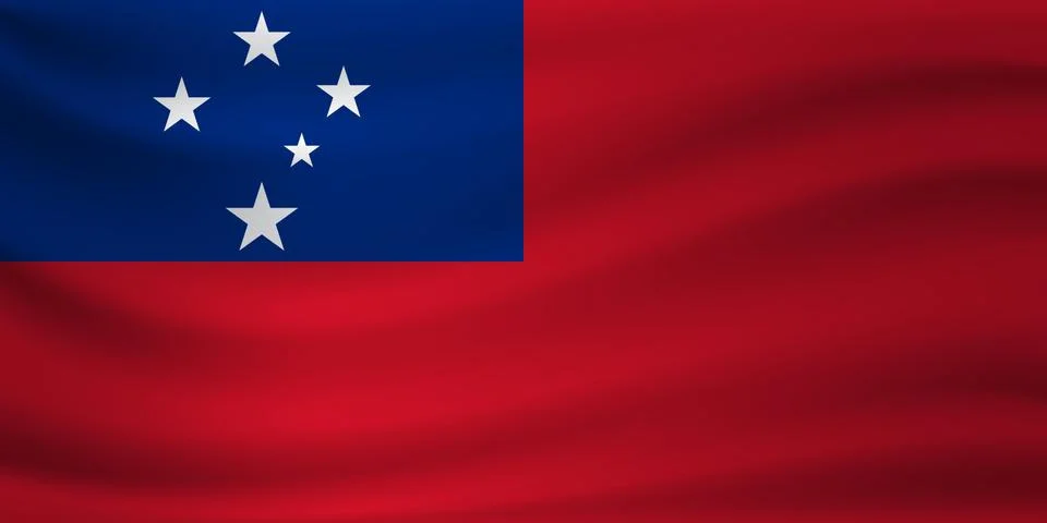 Waving flag of Samoa. Vector illustration Illustrazione stock