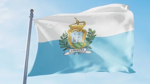 Waving Flag Of San Marino Loop Stock Footage 127568995