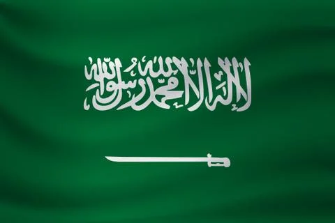 Waving flag of Saudi Arabia. Vector illustration Stock-Illustration