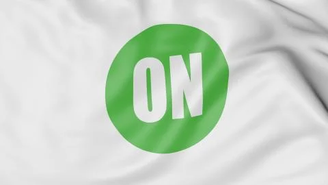 Waving flag with On Semiconductor logo. Editorial 3D rendering Stock Illustration