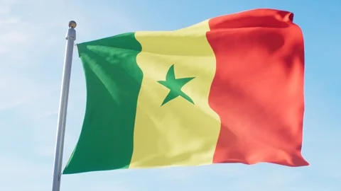 Waving Flag Of Senegal Loop Stock Footage 127401592