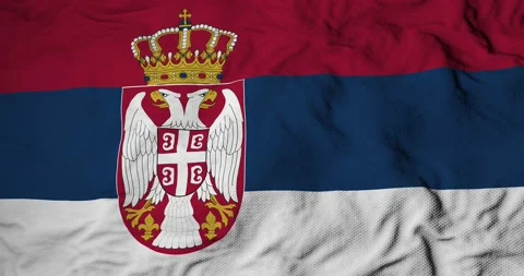 Waving flag of Serbia in 3D rendering Stock-Footage 229716751