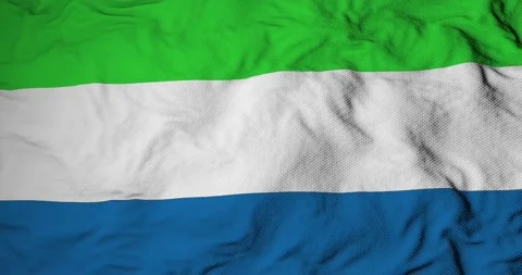 Waving flag of Sierra Leone in 3D rendering Stock-Footage 229716764